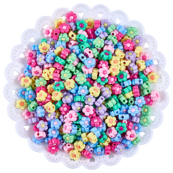 400Pcs Two Tone Opaque Acrylic Beads&nbsp;SACR-PA0001-19