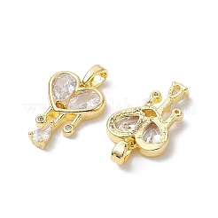 Valentine's Day Brass Micro Pave Clear Cubic Zirconia Pendants&nbsp;KK-K360-25G