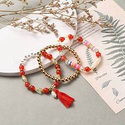 Multi-layered Stretch Beaded Bracelets Sets&nbsp;BJEW-JB05756-01