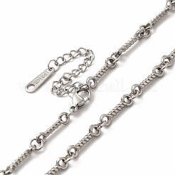 Non-Tarnish 304 Stainless Steel Twist Bar Link Chain Necklace for Women&nbsp;NJEW-E081-05P