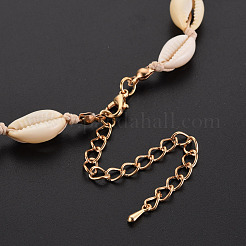 Natural Shell Beaded Necklace and Bracelet&nbsp;SJEW-T002-01