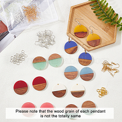 DIY 8 Pairs Flat Round Wood Earring Makings&nbsp;DIY-FH0002-03