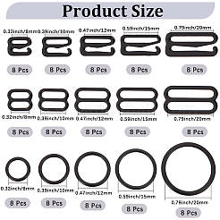 120Pcs 15 Styles Iron Underwear Strap Adjustment Buckles&nbsp;FIND-GF0009-25