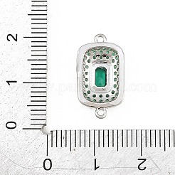 Brass Micro Pave Cubic Zirconia Connector Charms&nbsp;CU-CBAAB9C-01P-01