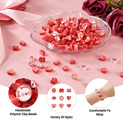 Valentine's Day Theme Handmade Polymer Clay Beads&nbsp;FIND-CW0001-25