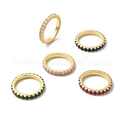 Brass Micro Pave Cubic Zirconia Finger Rings&nbsp;RJEW-P166-09B-G