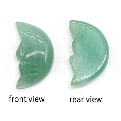 Carveing Face Crescent Moon Natural Yellow Jade Display Decorations&nbsp;MATO-PW0001-015E