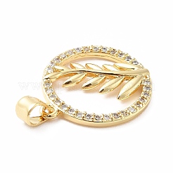Rack Plating Brass Micro Pave Cubic Zirconia Pendants&nbsp;LS-KK-B057-05G-01