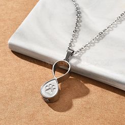 304 Stainless Steel Infinity Pet Urn Ashes Necklaces&nbsp;STAS-Z106-02P