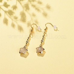 Natural Gemstone Star Dangle Earrings&nbsp;EJEW-JE04917