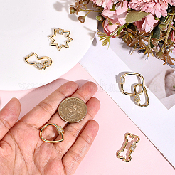 6Pcs 6 Styles Brass Micro Pave Clear Cubic Zirconia Screw Carabiner Lock Charms&nbsp;KK-ME0004-07