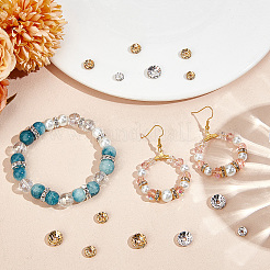 120Pcs 6 Styles Brass Rhinestone Spacer Beads&nbsp;KK-BBC0016-02