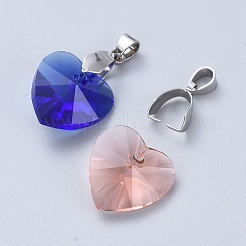 Tarnish Resistant 201 Stainless Steel Pendant Pinch Bails&nbsp;STAS-E437-28P