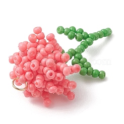 Glass Seed Beaded Flower Pendans&nbsp;PALLOY-MZ01224-02
