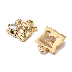 Brass Micro Pave Clear Cubic Zirconia Charms&nbsp;KK-A259-29G
