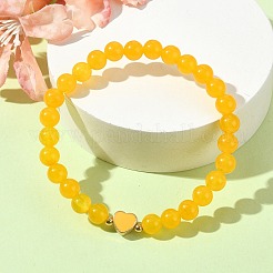 Natural Malaysia Jade Round Beaded Stretch Bracelets&nbsp;BJEW-JB09881-02