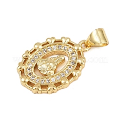 Brass Micro Pave Cubic Zirconia Pendants&nbsp;KK-P323-11C-G02