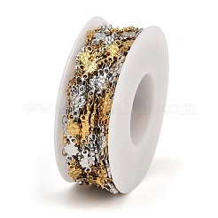304 Stainless Steel Two Tone Flower Link Chains&nbsp;CHS-P025-03A