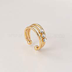 Alloy Crystal Rhinestone 3 Lines Fake Lip Rings&nbsp;FS-WGE11C8-01