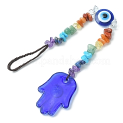 Gemstone Chip Beaded Pendant Decorations&nbsp;HJEW-JM01129-04