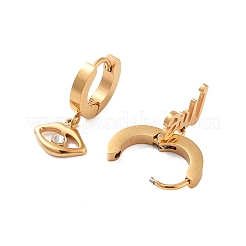 Ion Plating(IP) 304 Stainless Steel Dangle Hoop Earrings&nbsp;EJEW-A114-01G