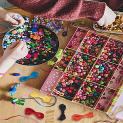 Waxed Polyester Cord &  Brass Smooth Round Beads Findings Kits&nbsp;DIY-LP0001-33