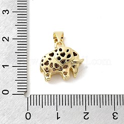 Brass Micro Pave Cubic Zirconia Pendants&nbsp;KK-H529-46G