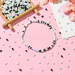 90g 9 Colors Glass Frosted Seed Beads&nbsp;SEED-YW0002-53A