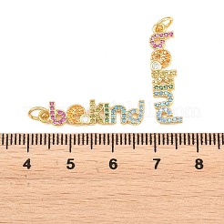 Brass Micro Pave Colorful Cubic Zirconia Pendants&nbsp;KK-P353-08G