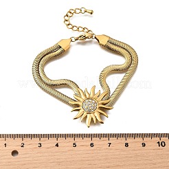 Sunflower 304 Stainless Steel Multi-layer Bracelets&nbsp;BJEW-135-01G