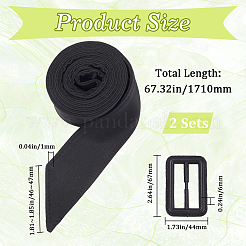 2Pcs Tie a Knot Polyester Waist Belt with Plastic Buckle&nbsp;AJEW-GF0014-53B