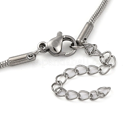 201 Stainless Steel Flat Round with Tree of Life Pendant Necklaces&nbsp;NJEW-S007-16P