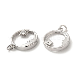 Rack Plating Brass Micro Pave Clear Cubic Zirconia Charms&nbsp;KK-F863-15P