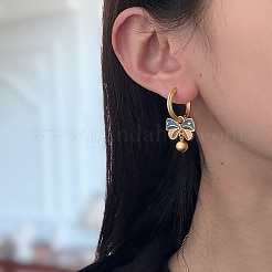 Brass Enamel Hoop Earrings&nbsp;WG37F35-01