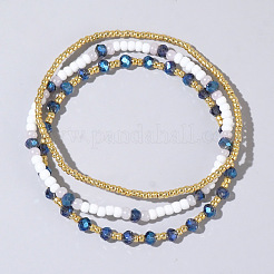 3Pcs Glass Seed Beads Stretch Bracelet Set&nbsp;GL8319-1