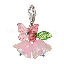 6Pcs Flower Glass Pendant Decorations&nbsp;HJEW-JM02791