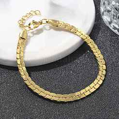 304 Stainless Steel Snake Link Chain Bracelets for Women&nbsp;LS-BJEW-F488-22G