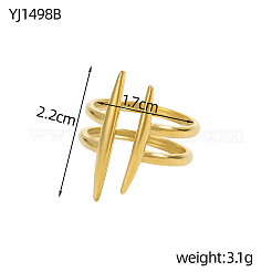 304 Stainless Steel Cuff Rings&nbsp;RJEW-OY001-01G