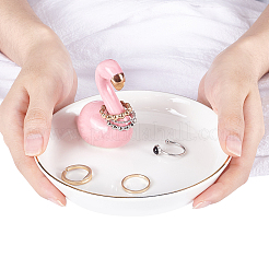 Porcelain Flamingo Ring Holder&nbsp;DJEW-WH0011-26