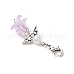 Flower Angel ABS Plastic Imitation Pearl & Acrylic Pendants Decorations&nbsp;HJEW-JM03615