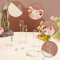 3Pcs 3 Sizes Tree Transparent Acrylic Earring Display Stands&nbsp;EDIS-WH0029-40