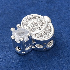 Rack Plating Brass Micro Pave Cubic Zirconia Beads&nbsp;KK-Z082-05S