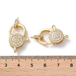 Brass Pave Clear Cubic Zirconia Lobster Claw Clasps&nbsp;KK-M287-07G-A