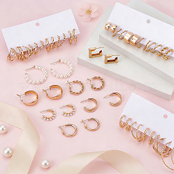 24 Pairs Zinc Alloy Stud Earring & Hoop Earring Sets&nbsp;EJEW-UN0005-42B