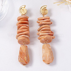 Alloy Resin Stud Dangle Earrings for Women&nbsp;WG65E85-01