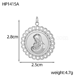 Religion 304 Stainless Steel Pendants&nbsp;STAS-OY005-73P