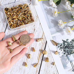 100Pcs 10 Styles Tibetan Style Alloy Beads Cone&nbsp;FIND-SP0001-68