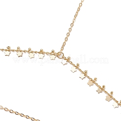 Brass Star Tassel Curb Chain Toe Ring Anklets for Women&nbsp;AJEW-AN00663