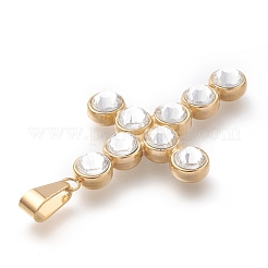 304 Stainless Steel Rhinestone Big Pendants&nbsp;X-STAS-O138-08G