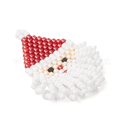 Glass Seed Beaded Santa Claus Pendants&nbsp;PALLOY-MZ00828-02